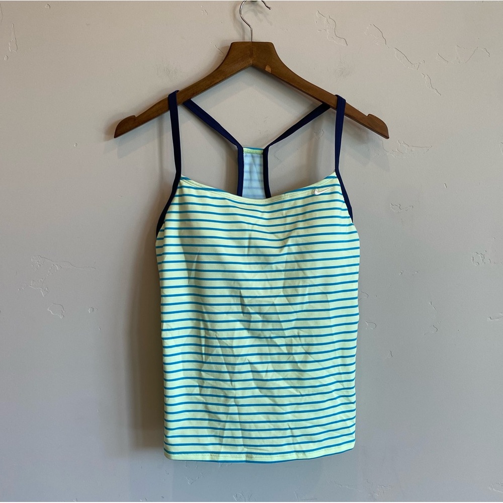 NIKE Swim 2 Piece Set Stripe Tankini & Navy Blue Bottoms